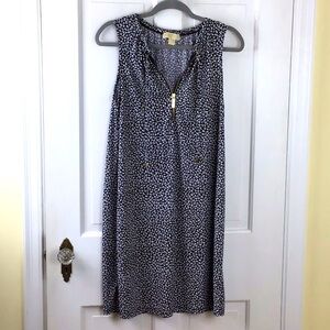 Michael Kors Black and White Patterned Mini Dress
